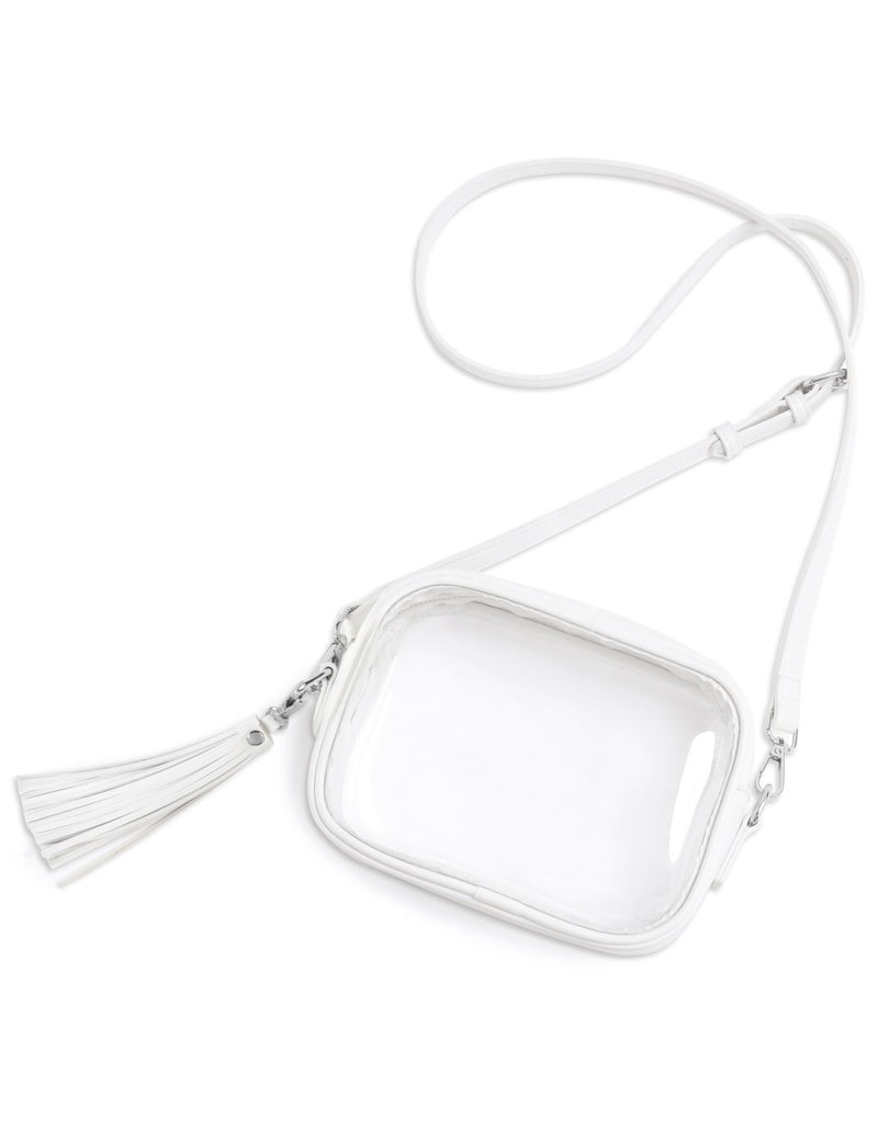 Yarnic Clear Bag Stadium Approved, PVC Transparent Crossbody Purse Small Clear Crossbody Bag with Adjustable Shoulder Strap (Pure White) - Image 1