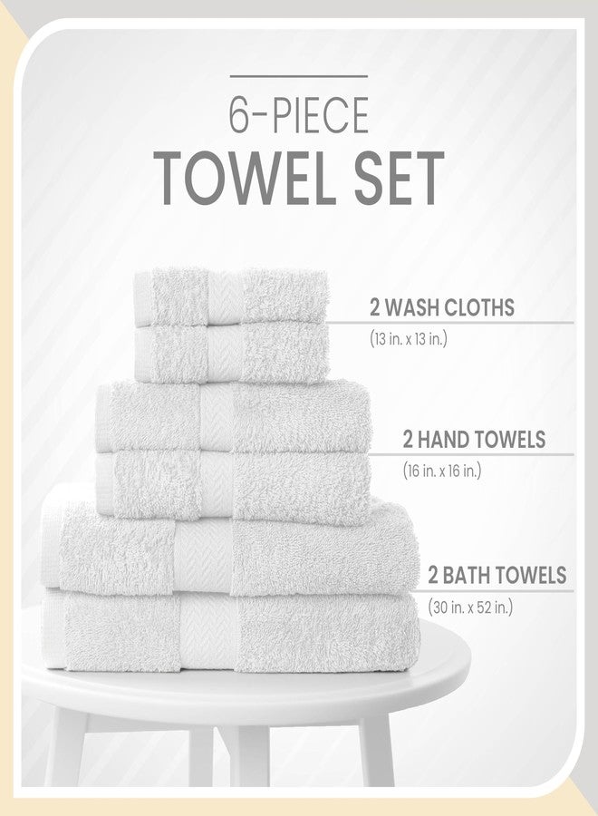 Martex 6-Piece Luxury 100% Cotton Towel Set | Quick Dry | Super Absorbent | Super Soft 100% Ringspun Cotton Towels | 2 Bath Towels | 2 Hand Towels | 2 Wash Cloths | White - Image 3
