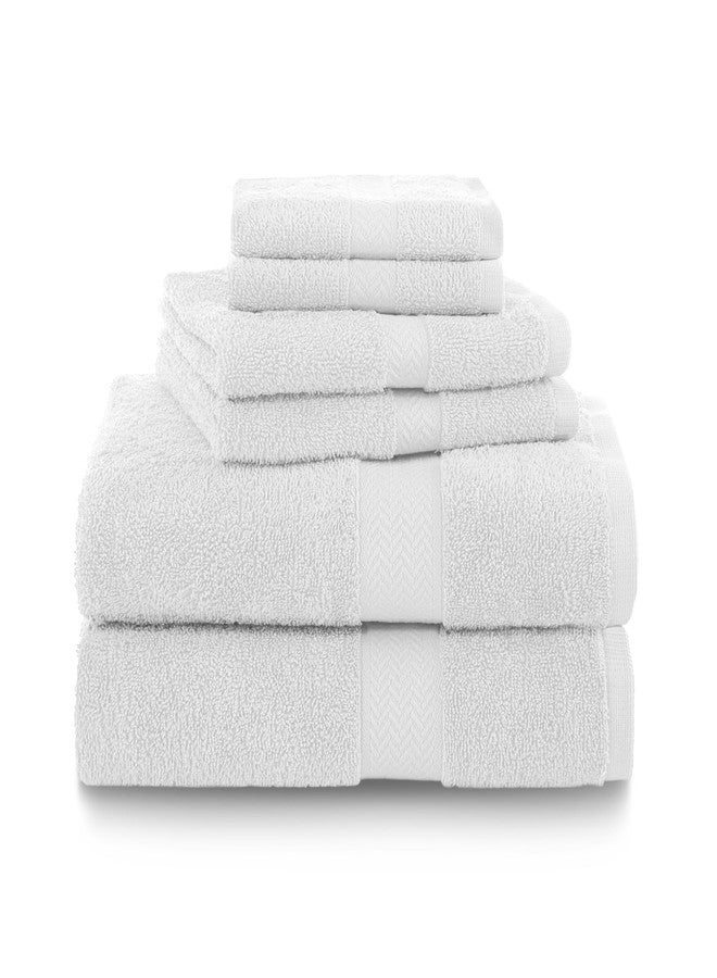 Martex 6-Piece Luxury 100% Cotton Towel Set | Quick Dry | Super Absorbent | Super Soft 100% Ringspun Cotton Towels | 2 Bath Towels | 2 Hand Towels | 2 Wash Cloths | White - Image 1