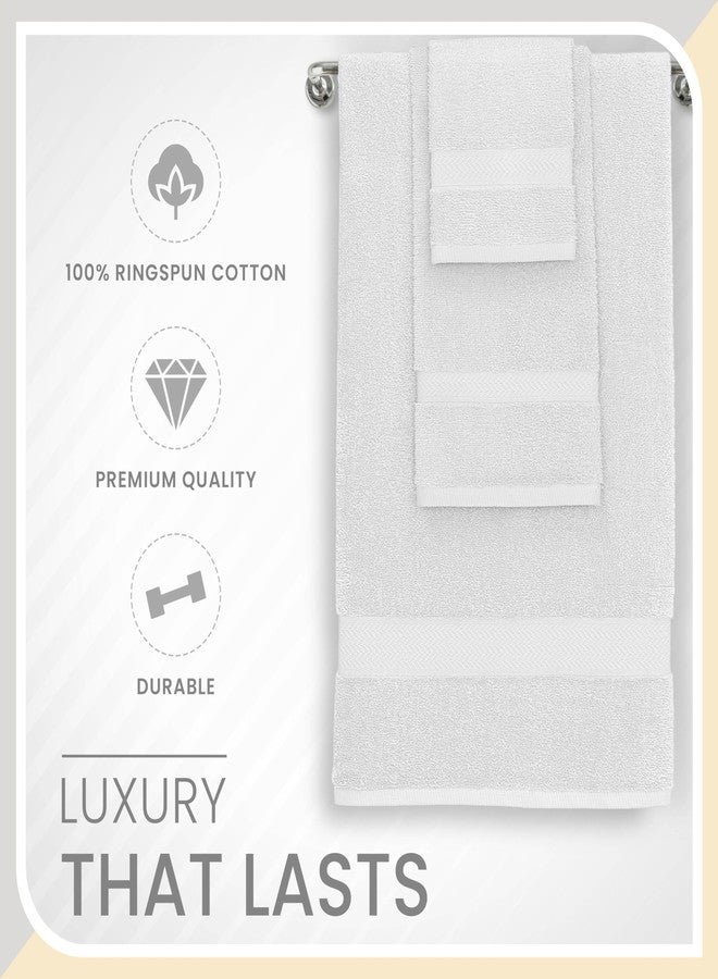 Martex 6-Piece Luxury 100% Cotton Towel Set | Quick Dry | Super Absorbent | Super Soft 100% Ringspun Cotton Towels | 2 Bath Towels | 2 Hand Towels | 2 Wash Cloths | White - Image 4
