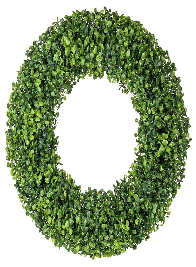 Huadanbor Spring Wreaths, 20" Summer Wreath, Boxwood Wreaths for Front Door, for Spring, Summer, Fall or Winter Wreath,Used for Farmhouse, Room Indoors,Outdoors, corridors, Offices. (Green) - Image 1