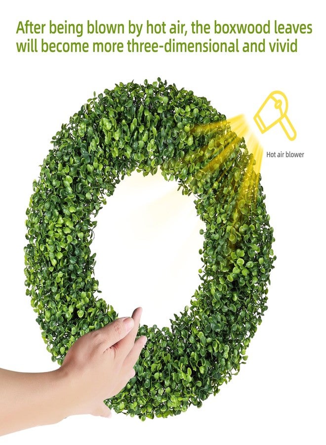 Huadanbor Spring Wreaths, 20" Summer Wreath, Boxwood Wreaths for Front Door, for Spring, Summer, Fall or Winter Wreath,Used for Farmhouse, Room Indoors,Outdoors, corridors, Offices. (Green) - Image 5
