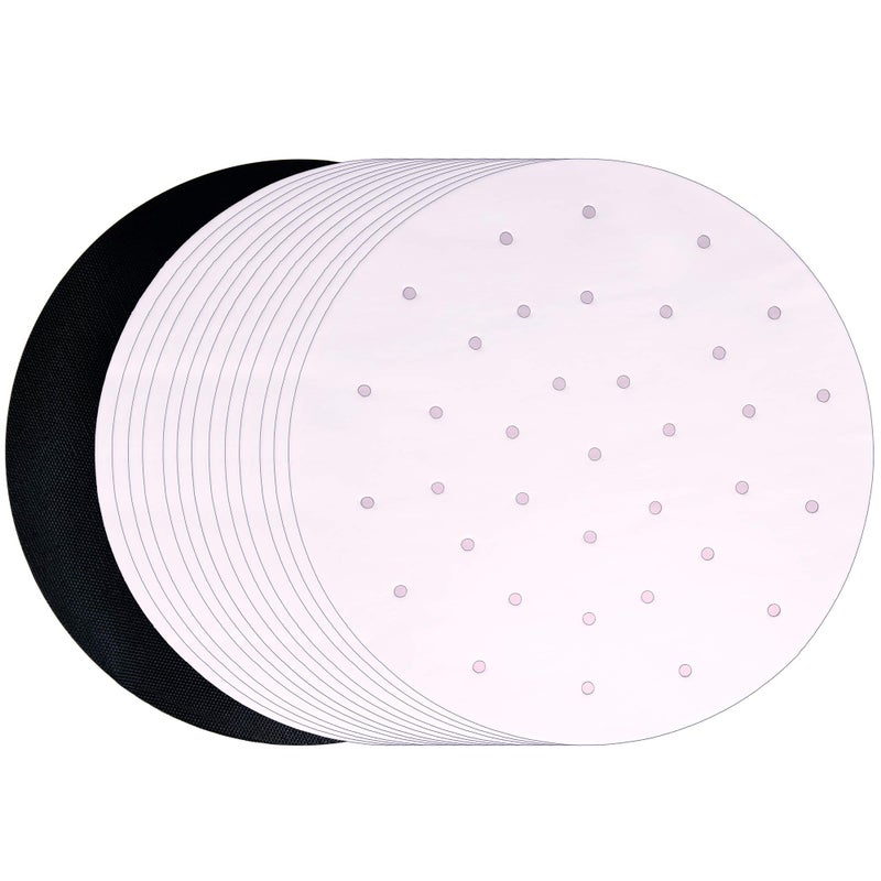 INFRAOVENS Air Fryer Parchment Paper Liners Compatible with Ninja Foodi 65QT  8QT OP401 Gourmia 5QT Maxi Matic Elite Platinum 73 QT Tidylife 58QT Ultrean 58  85QT More  100pcs  Baking Reusable Mat 