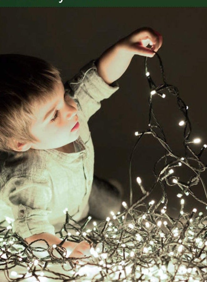 PAMEER Cool White 36ft 110 LEDs String Lights Black Wire Plug-in String Home Decorative Lights, LED Strip for Christmas EID Ramadan Diwali, and Wedding Parties Decoration Box Button Control 8 Modes  - Image 5
