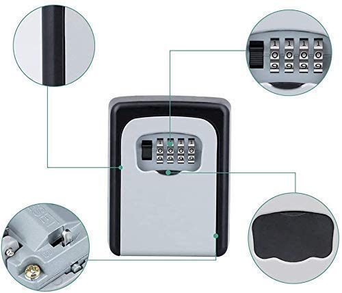 Mishrit Combination Key Safe BoxKey Storage Cabinets Box4 Digit Numeric Password Key Lock Box for HomeWall Mounted Metal Key Safe BoxKey Hiders to Hide a Key OutsideMulti ColorPack of 1 - Image 4