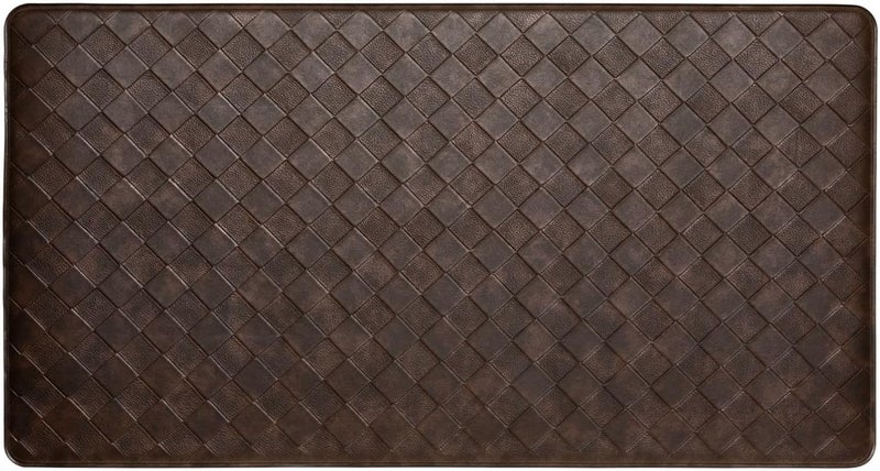 Home Dynamix Trenton Solace Traditional Diamond Textured Kitchen Mat, Espresso, 17"x32" - Image 1