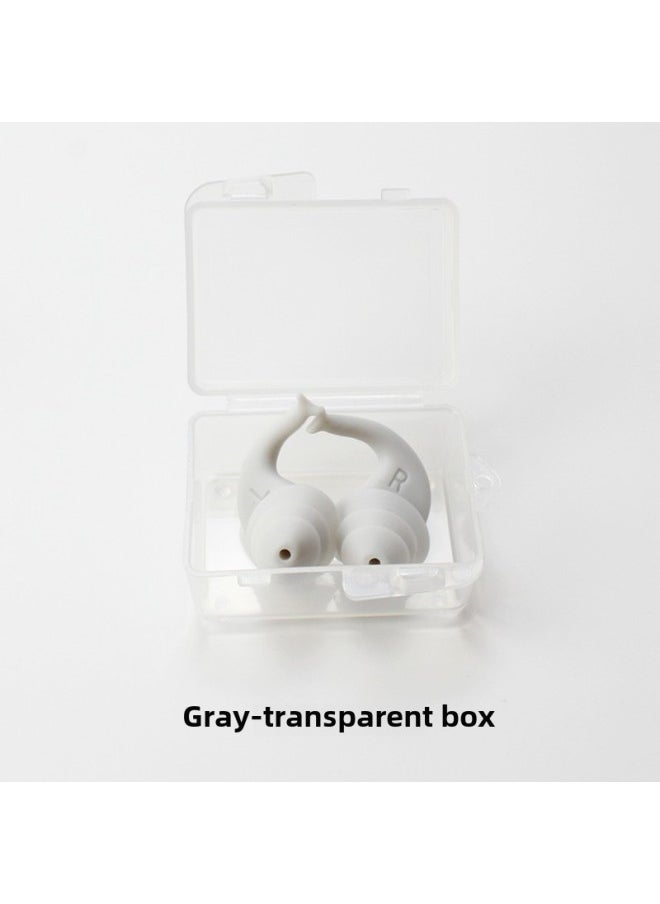 Generic - [Arrival] Soundproof Earplugs Anti-noise Sleep Earplugs Anti-water Silicone Earplugs Swimming Earplugs Factory-Color:Gray-transparent Box - Image 1