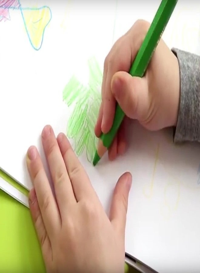 جولي أقلام رصاص ملونة كبيرة جدًا من Jolly X-Big Jumbo مثالية للعلاج الفني لذوي الاحتياجات الخاصة والمتعلمين في المراحل المبكرة؛ 24 قلم رصاص متعدد الألوان مع 6 أقلام تمييز نيون؛ مجموعة من 30 قلمًا - Image 4