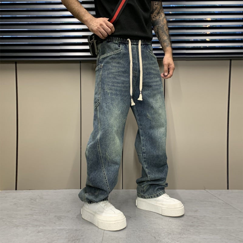 Unisex Classic Denim Jeans Loose Fit Daily Outdoor Wear - Image 3