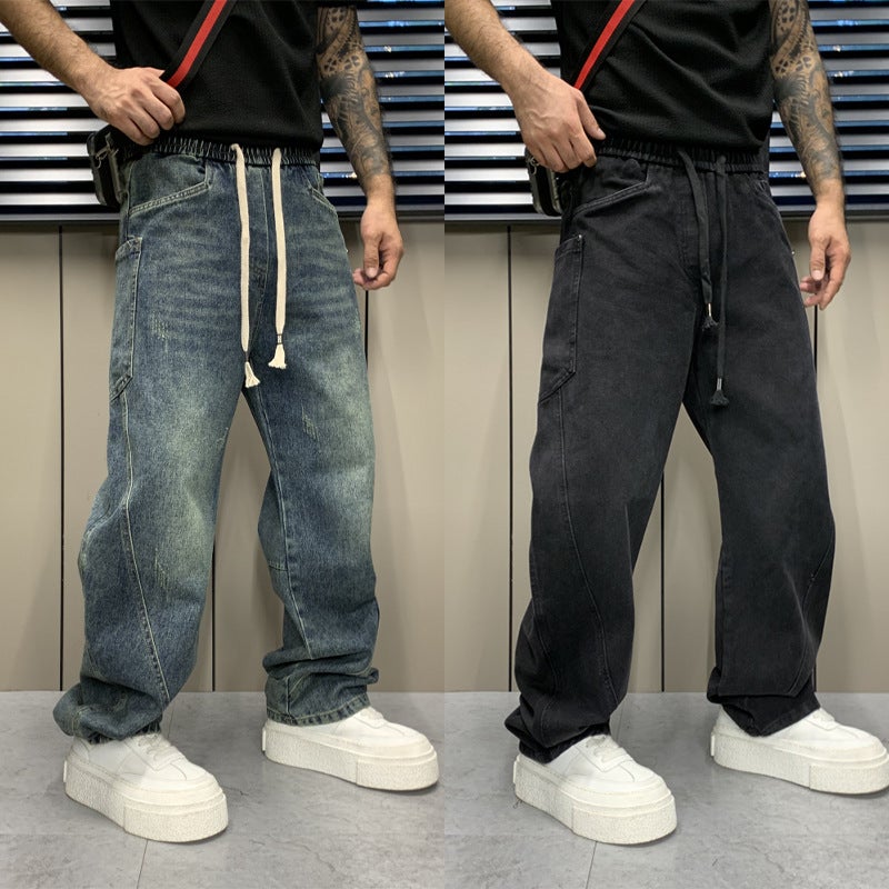 Unisex Classic Denim Jeans Loose Fit Daily Outdoor Wear - Image 2