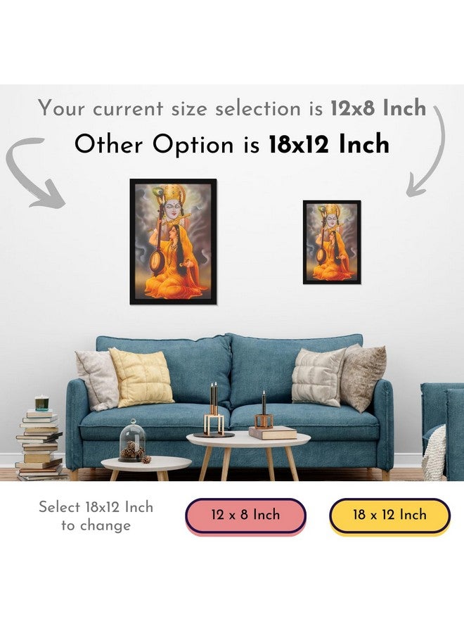 Mad Masters Krishna Meera Meera Bai Painting Hanging Photo Frame Decorative Item for Living Room, Bedroom, Home Decor and Wall Decoration (MM 1613, 8x12 Inch, Paper, Without Plexi Glass) - Image 4