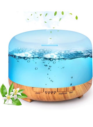 500ml Premium, Essential Oil Diffuser with 7 Colors LED Lights, 5 in 1 Ultrasonic Aromatherapy Fragrant Oil Humidifier Vaporizer, Timer and Auto-Off Safety Switch - pzsku/ZAA3B4C740AE6AC41E114Z/45/_/1698116588/c4e953e9-3322-4cb6-9590-a9cd9694f748