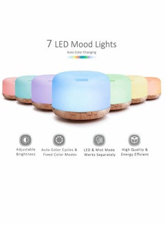 HomarKet 500ml Premium, Essential Oil Diffuser with 7 Colors LED Lights, 5 in 1 Ultrasonic Aromatherapy Fragrant Oil Humidifier Vaporizer, Timer and Auto-Off Safety Switch  - Image 4