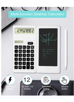 Arabest 12-Digit Premium Desktop Calculators with Writing Tablet,Solar and Battery Dual Power Basic Calculator for Office,School,Business  - Image 3