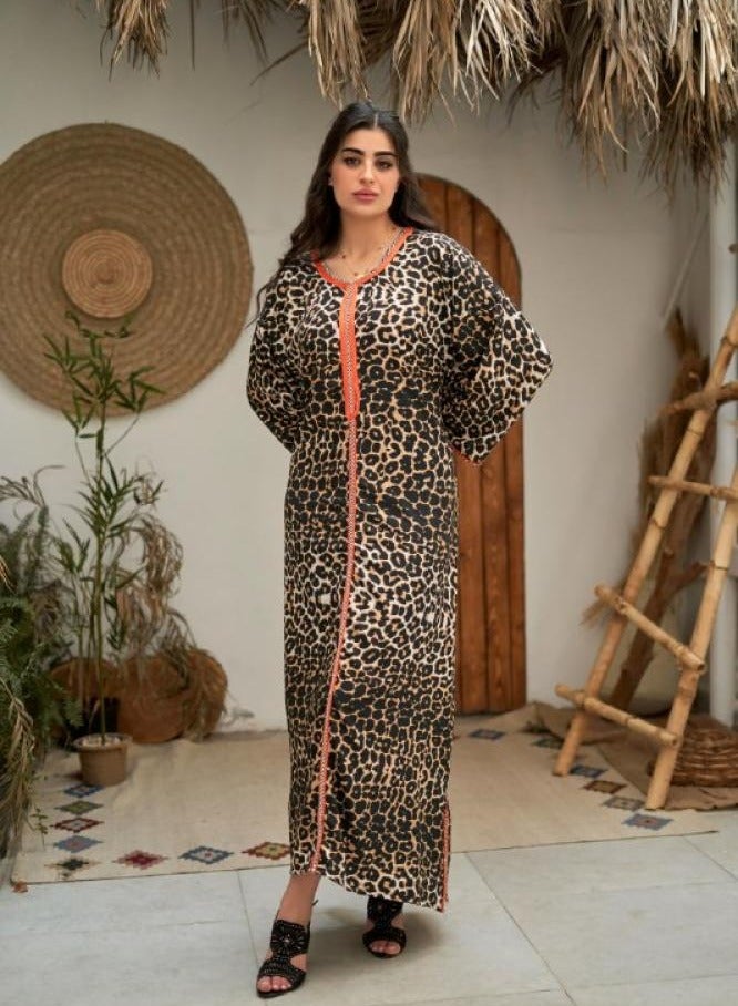 Tiger Jalabiya with soft and exclusive embroidery, suitable for all looks  - Image 1