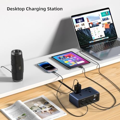 Hoteon Extension Board with Surge Protection, 45W USB-C PD Fast Charging (GaN), 10A/2500W Spike Guard, 2 Universal Sockets, 2 Type-C + 1 USB-A, 2m Extension Cord with Indian 3-Pin Plug for Home/Office - Image 4