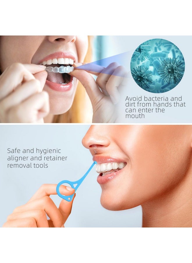 Aligner Removal Tool 5 Invisible Braces Removal Tools Retainer Remover Tool Suitable For Removing Braces Trays Retainers Dentures And Aligners(Blue).