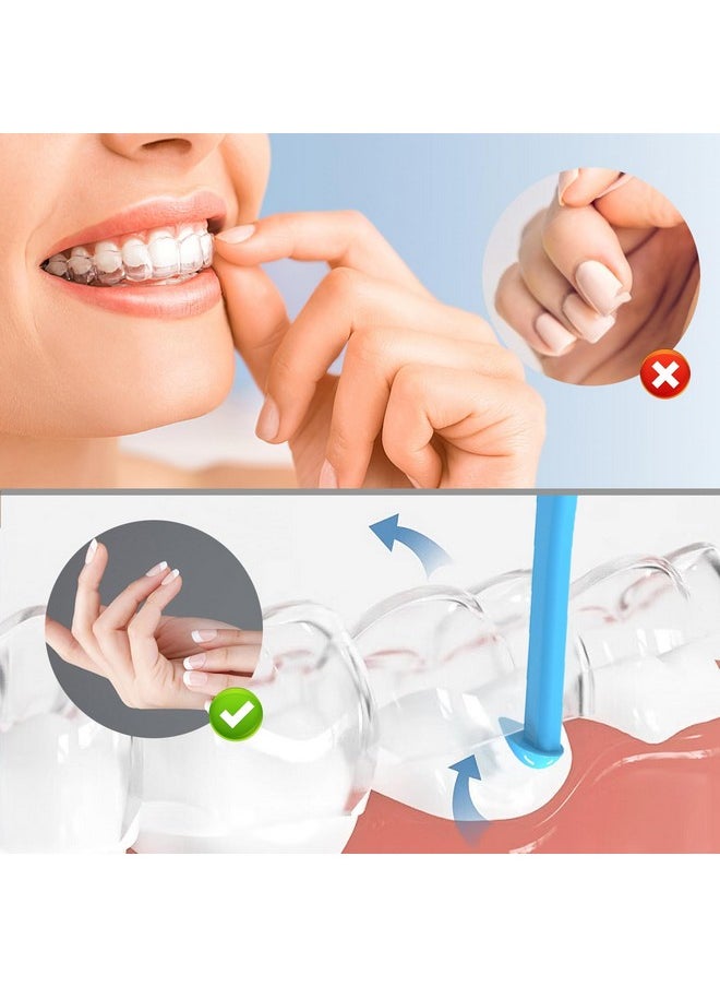 Aligner Removal Tool 5 Invisible Braces Removal Tools Retainer Remover Tool Suitable For Removing Braces Trays Retainers Dentures And Aligners(Blue).