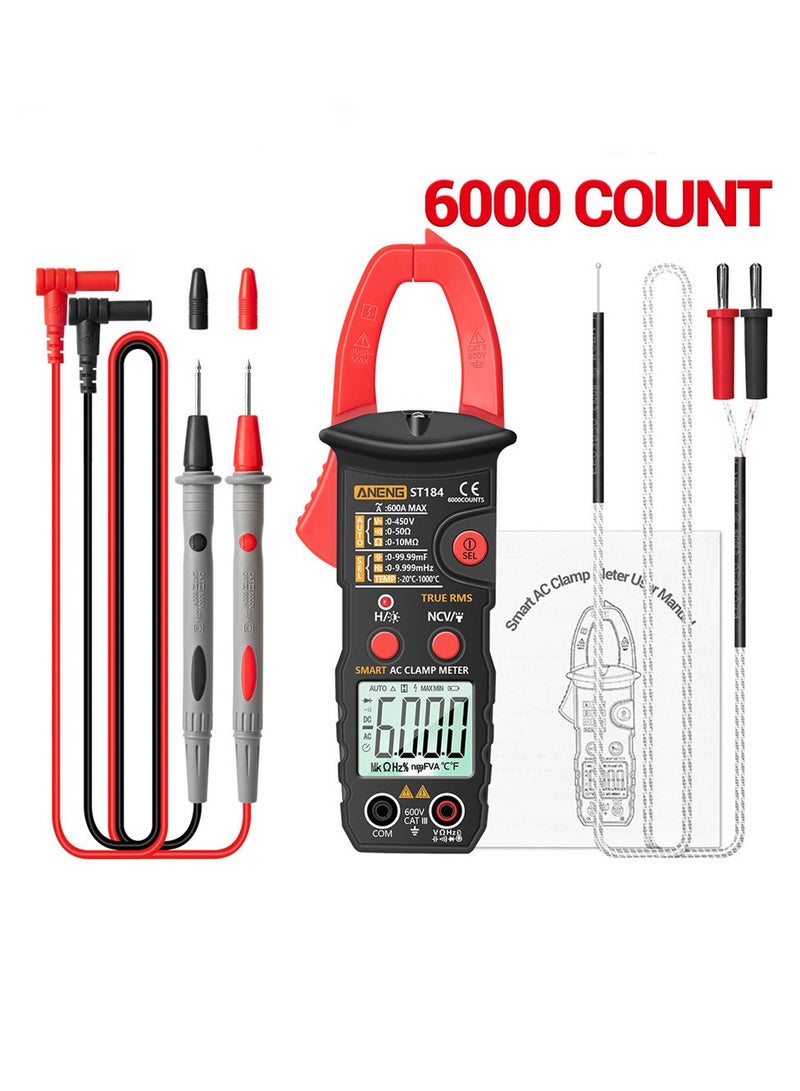 ANENG True RMS Digital Multimeter Clamp Meter DC/AC Voltage Detector AC Amp Meter with Ohm Capacitance NCV Continuity Diode Hertz Temperature Tester - Image 3