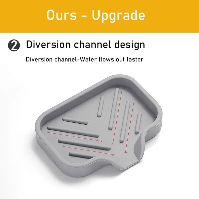 iDream Multi-Purpose Silicone Sink Drainer Mat - Flexible Kitchen Sink Organizer Tray for Soap, Dish Sponge, Tools Storage, and Drying, Non-Slip Silicone Holder for Countertops (Small, Pack of 2) - Image 5