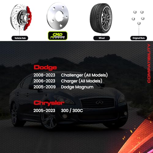 Customadeonly 5mm (3/16 Inch) Hubcentric Wheel Spacers 5x115 Compatible For Dodge Charger 2006-2022, Challenger 2008-2022, Magnum 2005-2008, Compatible For Chrysler 300c 2005-2022 (4pcs 71.6mm M14x1.5) Spacer - Image 3
