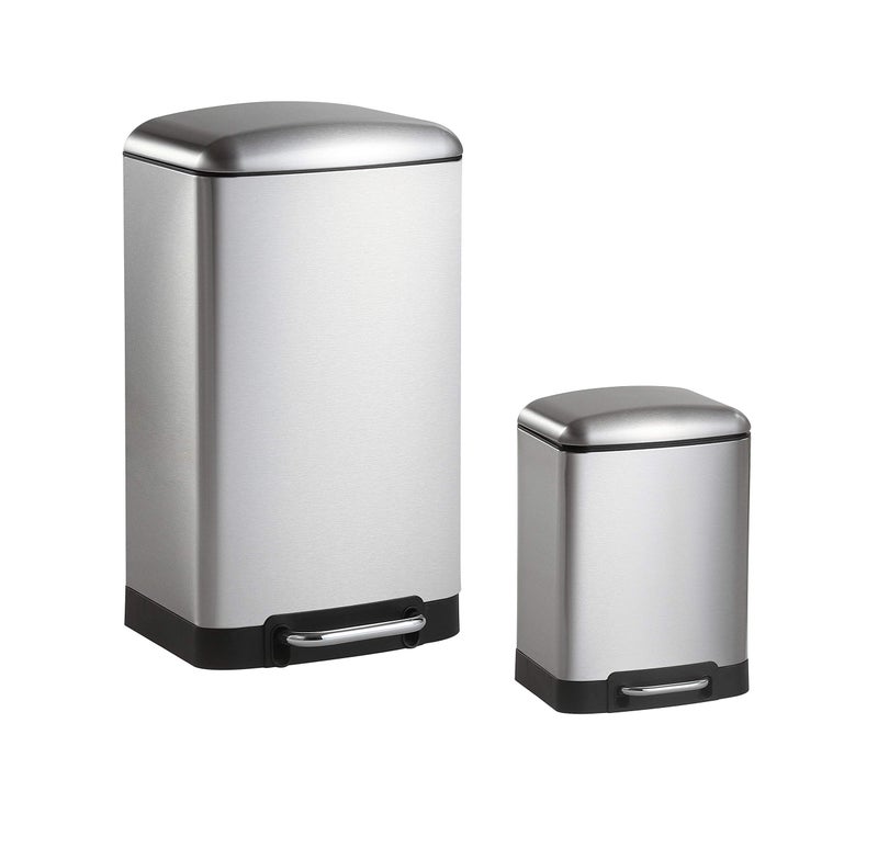 happimess HPM1008A Ashley Stainless Steel Trash Can with SoftClose Lid Modern Fingerprint Proof 79 Gallon