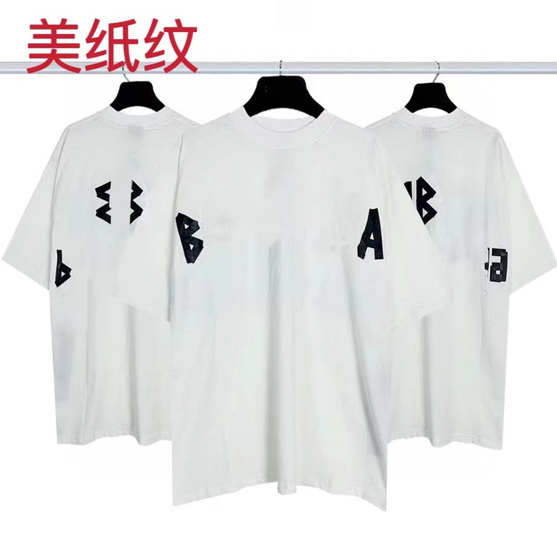 2024 Trendy Brand High Street Joint Music Limited Tear Printed Short-Sleeved T-Shirt Loose Casual Male And Female Couple Tee - Image 1