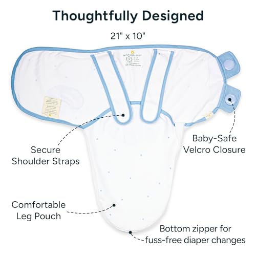NINTARABABY Swaddle Wrap – Premium Organic Cotton, Wake Me Not Swaddle with Baby-Safe Velcro, Ultra-Soft & Snug Newborn Sleep Sack, Breathable Swaddling Blanket, Gift for Infant 0-3 Months - Image 3