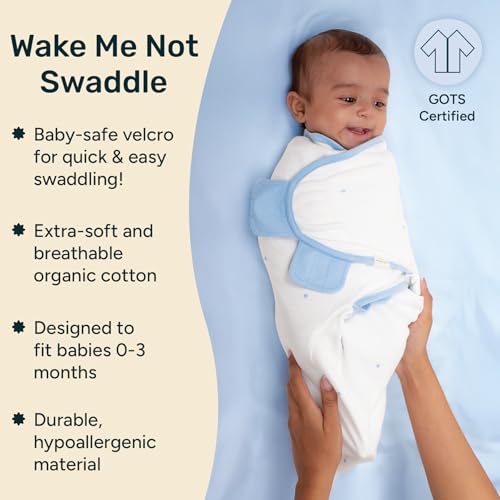 NINTARABABY Swaddle Wrap – Premium Organic Cotton, Wake Me Not Swaddle with Baby-Safe Velcro, Ultra-Soft & Snug Newborn Sleep Sack, Breathable Swaddling Blanket, Gift for Infant 0-3 Months - Image 2
