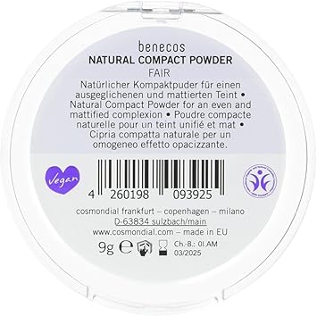 Benecos Benecos Natural Cosmetics Compact Powder Pressed Matting Vegan Fair 9g  - Image 2