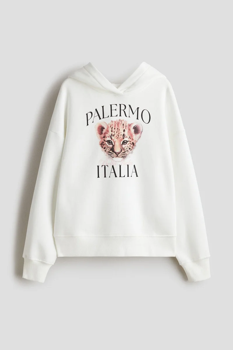 H&M Oversized motif-detail hoodie