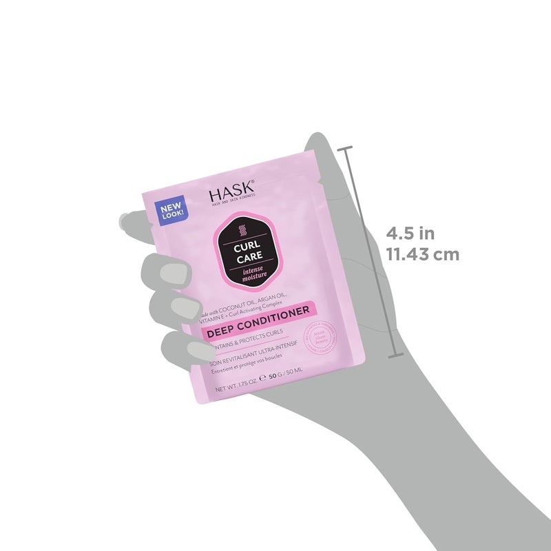 HASK 5-in-1 Leave-In Conditioner Duo (6oz-Qty 2) & Deep Conditioner Packette, Color Safe, Sulfate-Free, Paraben-Free, Gluten-Free, for All Hair Types (Curl Care) - Image 5