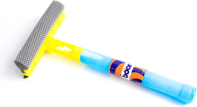 Boom fresh Car Window Cleaner Squeegee Sponge Rubber Blade Spray Bottle Multipurpose 3-in-1 Cleaning Tool - Yellow - Image 2
