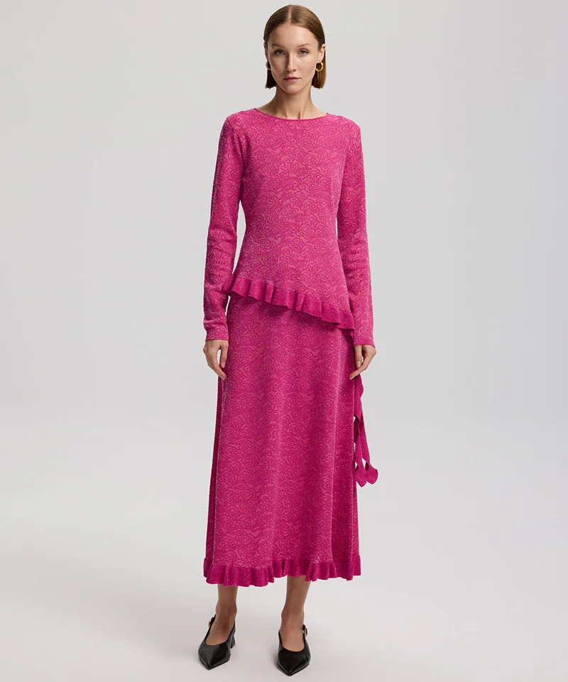 ابيكول Jacquard Long Sleeve Knit Top