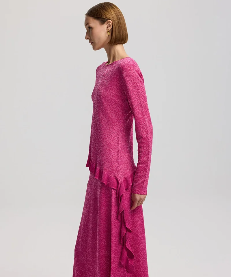 ابيكول Jacquard Long Sleeve Knit Top