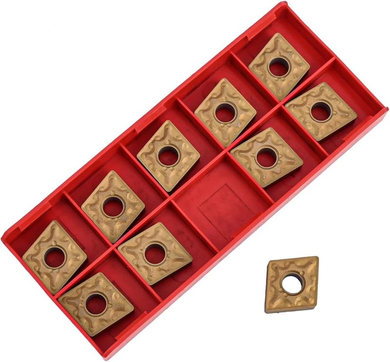 CNMG120408 MA Carbide Turning Inserts 10 Pack Gold PVD Coated for Steel Stainless Steel - Image 3