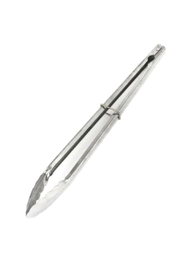 Chef Craft Stainless Steel Clam Shell Food Service Tong with Sliding Ring Silver 16 Inch 21452  - Image 3