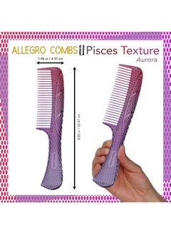 Allegro Combs Allegro Comb 1004 Wide Tooth Detangling Hair Combs For Women Stylists & Curly Hair Teasing Comb Mens Comb 1 Piece. (Pink Purple Aurora)  - Image 3