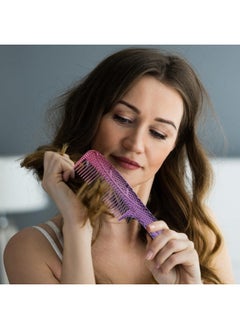 Allegro Combs Allegro Comb 1004 Wide Tooth Detangling Hair Combs For Women Stylists & Curly Hair Teasing Comb Mens Comb 1 Piece. (Pink Purple Aurora)  - Image 5