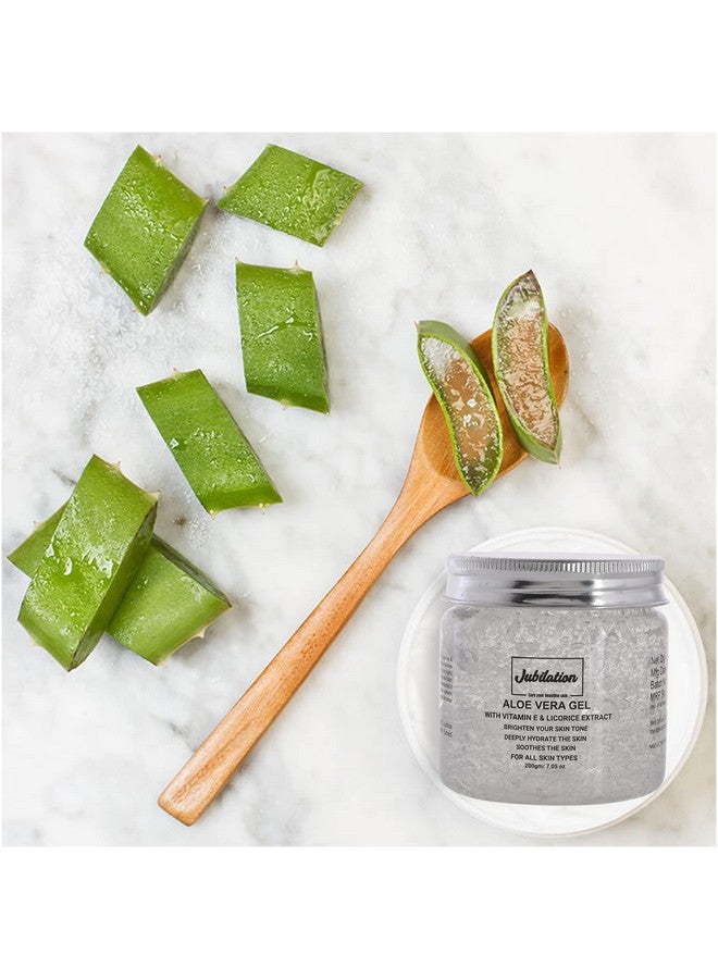 Jubilation Aloe Vera Gel - 200gm | For Face with Pure AloeVera & Vitamin E & Licorice Extract for All Skin Type - Image 3