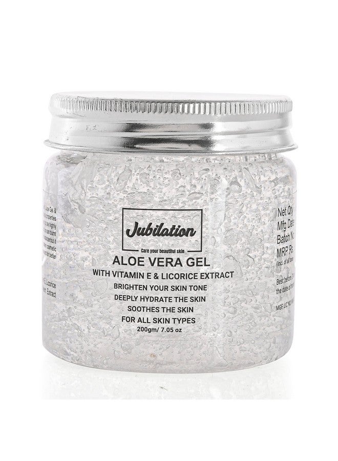 Jubilation Aloe Vera Gel - 200gm | For Face with Pure AloeVera & Vitamin E & Licorice Extract for All Skin Type - Image 1