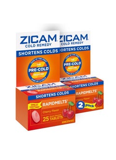 ZICAM Cold Remedy Zinc RapidMelts, Cherry Flavor, Homeopathic, Cold Shortening Medicine, Shortens Cold Duration, 25 Count (Pack of 2)  - Image 2