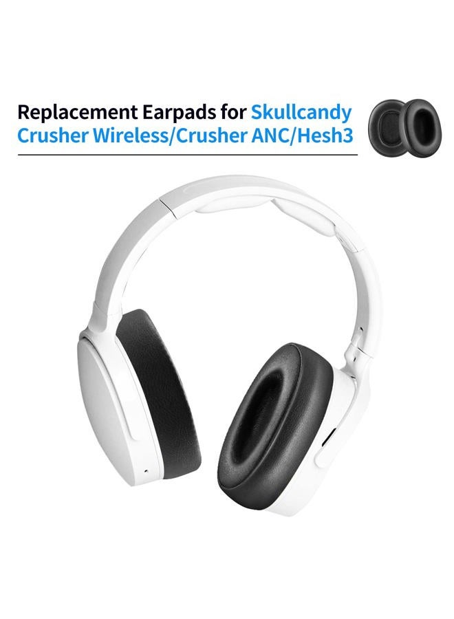 XBERSTAR Ear Pads Cushions Headphone Earpads for Skullcandy Crusher Wireless / Crusher Evo/ Crusher ANC/Hesh3 Replacement Earpads (Black) - Image 3