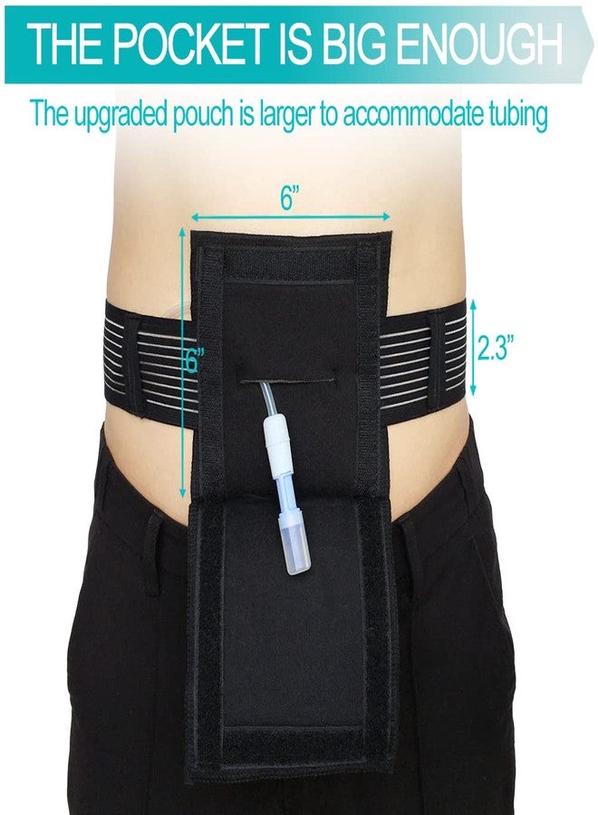 EaseToU Breathable G Tube Holder Belt Large Square Sponge Feeding Tube Pouch for Gastrostomy J Peg Peritoneal Dialysis PD Peritoneal Dialysis Catheter Accessories Women Men Black Medium - Image 2