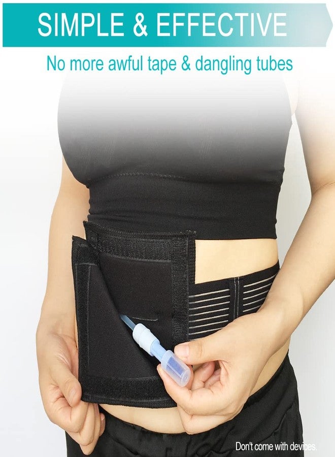 EaseToU Breathable G Tube Holder Belt Large Square Sponge Feeding Tube Pouch for Gastrostomy J Peg Peritoneal Dialysis PD Peritoneal Dialysis Catheter Accessories Women Men Black Medium - Image 5