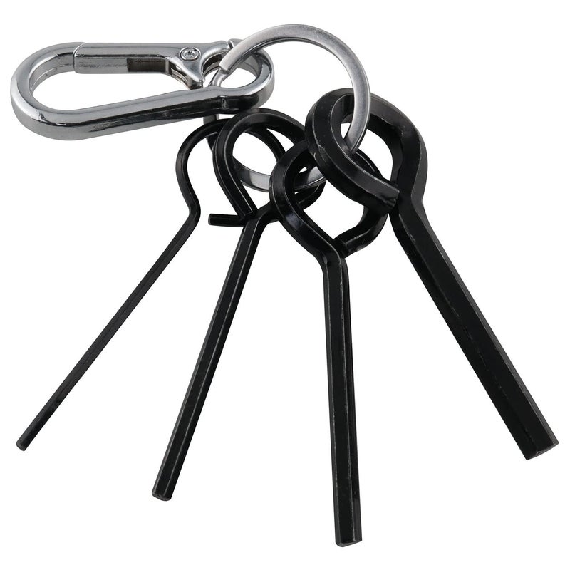 Jianling 1Set Annular Allen Wrench Set Standard Dogging Key With Full Loop Allen Wrench Door Key For Push Bar Panic Exit Devices (1Pc 5/64 1Pc 1/8 1Pc 5/32 1Pc 7/32 Black Circle And 1Pc Keychain) - Image 3