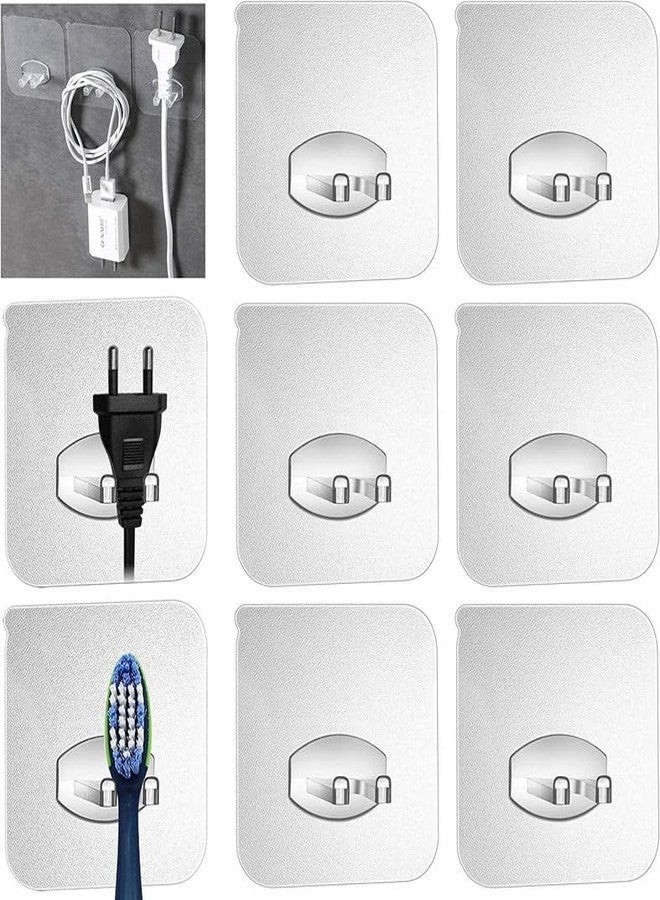 MWSLY Stainless Steel, PVC, ABS Nail Free Seamless Adhesive Non-Trace No Drilling Installation Hanging, Waterproof Screws Wall Hook (Pack of 5, Toothbrush Holder Hook) - Image 1