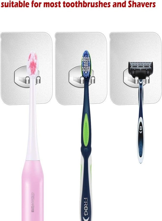 MWSLY Stainless Steel, PVC, ABS Nail Free Seamless Adhesive Non-Trace No Drilling Installation Hanging, Waterproof Screws Wall Hook (Pack of 5, Toothbrush Holder Hook) - Image 4