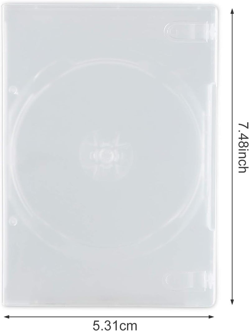 Maxtek 14mm Single Clear Standard DVD Case with Outter Clear Sleeve 10 Pieces Disc Not Included - Image 3