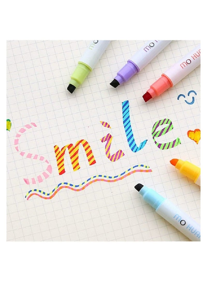 دولتري - أقلام تحديد متغيرة اللون، مجموعة من 12 قلم تحديد، أقلام تحديد ذات طرفين، ألوان متنوعة، أقلام تحديد ذات طرفين متغيرة اللون، أقلام سحرية، أقلام تحديد ملونة - Image 3